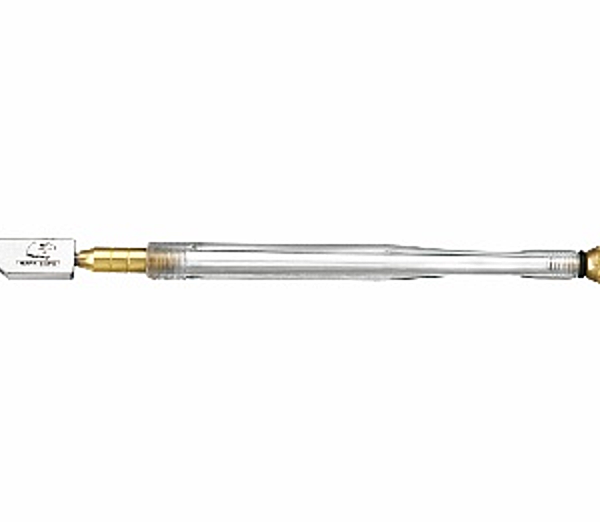 Glass knife with plastic handle
